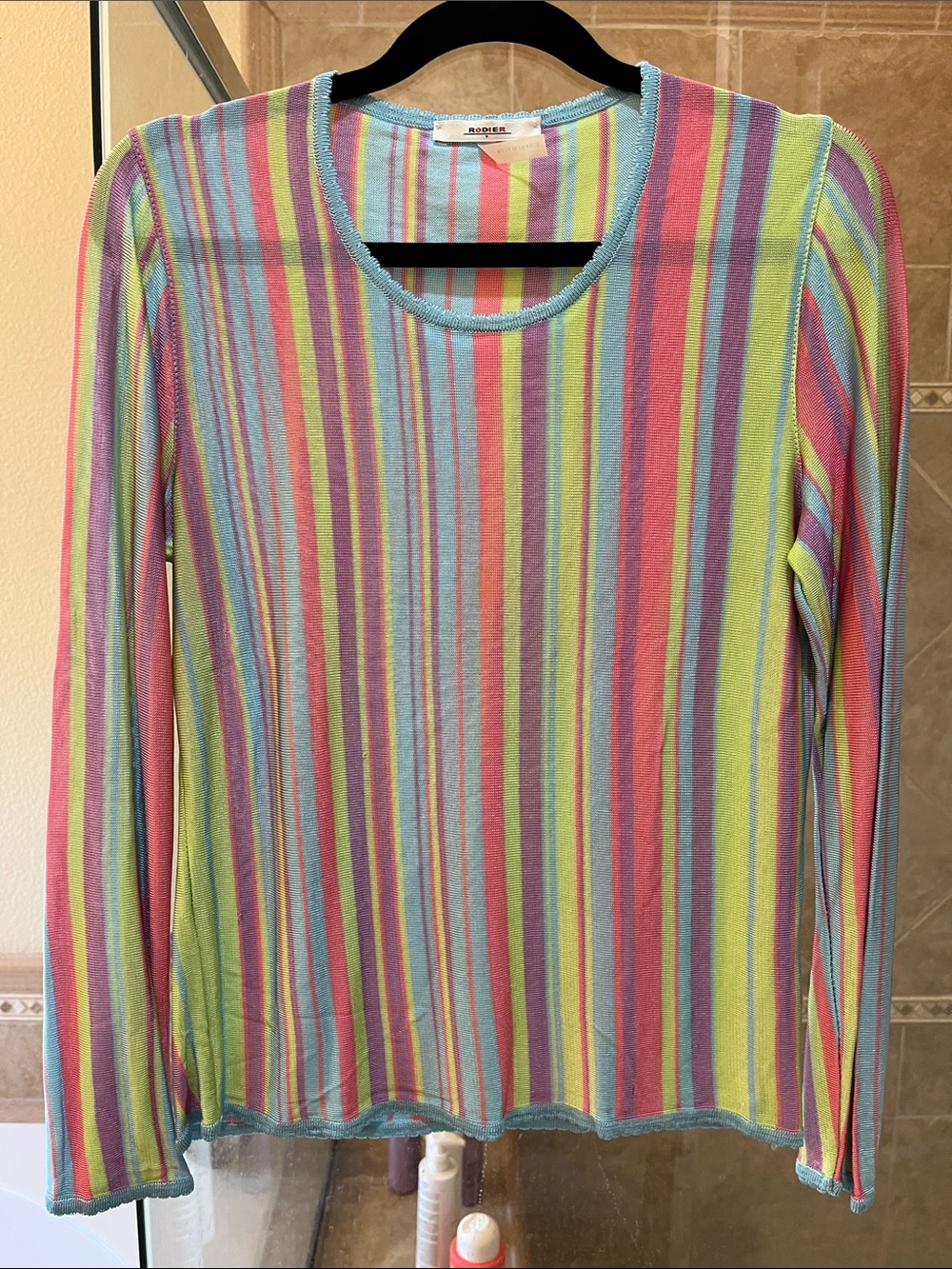 RODIER Pastel Multicolor Striped Long-Sleeve Top